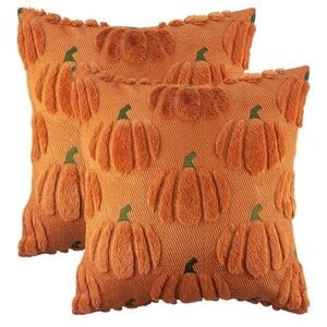 2/$20 NWT Pumpkin 3D Plush Faux Fur Pillowcase, Set Of 2